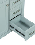 bathroom cabinet with drawers color:green