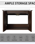 24" bathroom vanity walnut interior storage space with double-door cabinet | Ace Decor