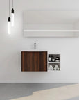 Floating Bathroom Cabinet with Sink & Soft-Close Doors - Ideal for Small Bathrooms color: California Walnut | size: 36 inch | combination: A Side Cabinet