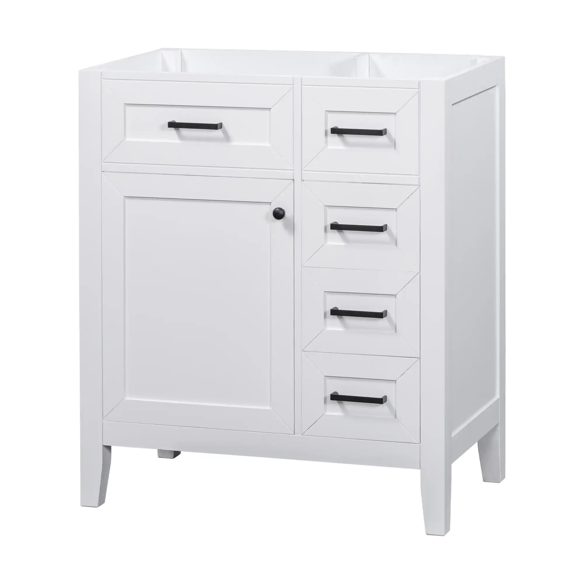 30" bathroom vanity freestanding angled view | Ace Decor