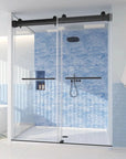 Bypass Barn Shower Door color:matte black