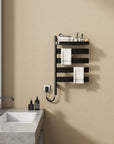 wall mounted electric towel warmer 18 x 30 with shelf and towels | Ace Decor