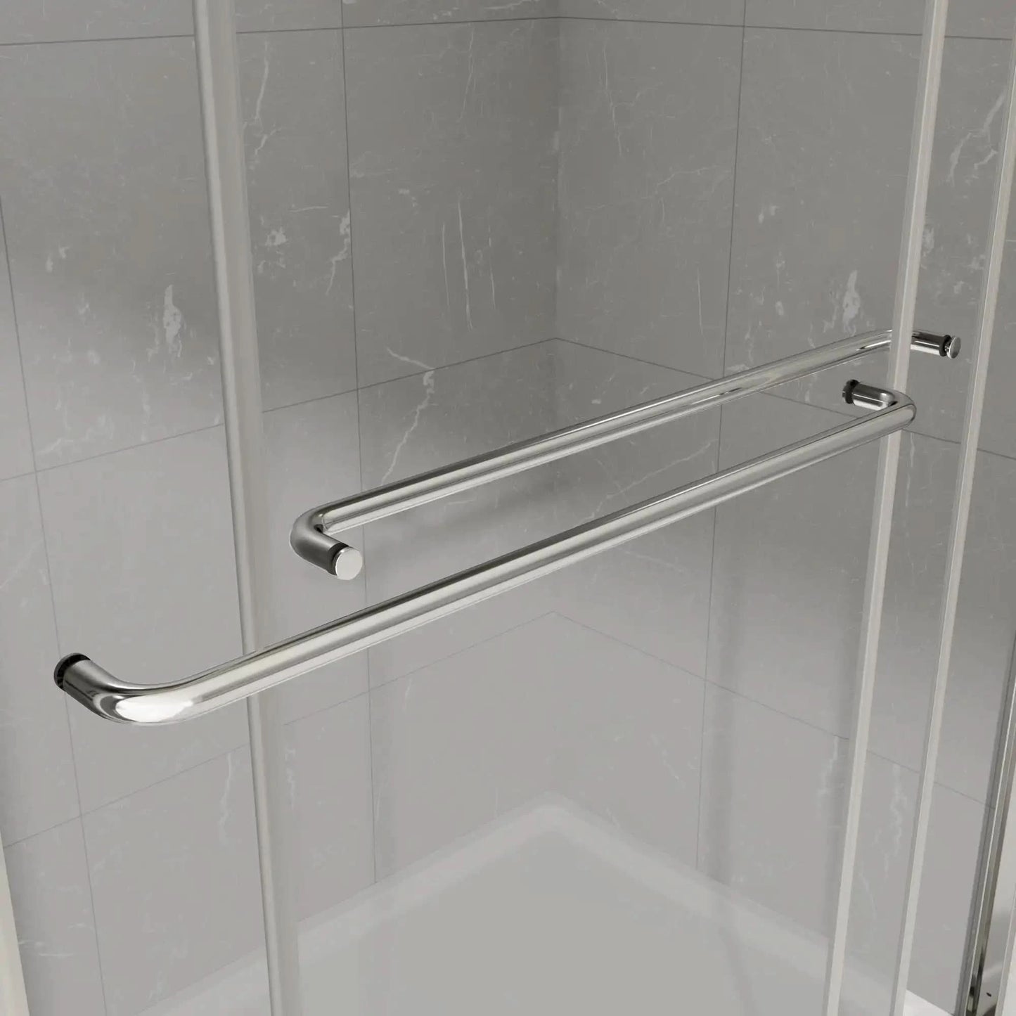 Modern Bathroom Shower Door color:chrome