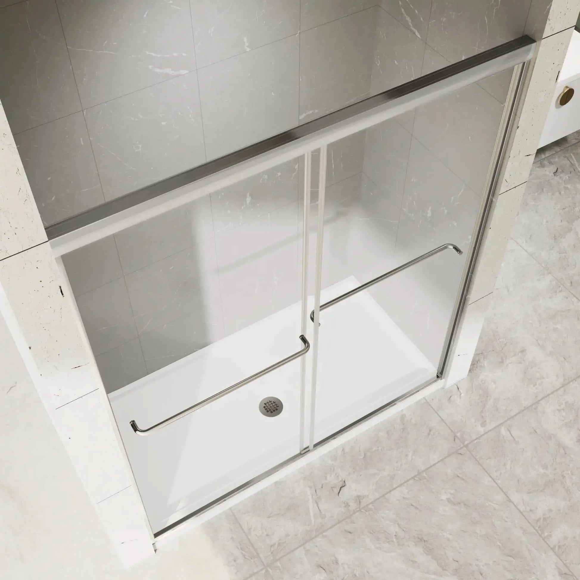 Modern Bathroom Shower Door color:chrome