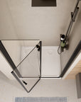 Frameless Bi Fold Shower Door color:matte black