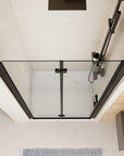 Frameless Bi Fold Shower Door color:matte black