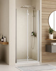 Frameless Bi Fold Shower Door color:chrome