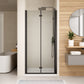 Frameless Bi Fold Shower Door color:matte black