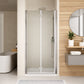 Frameless Bi Fold Shower Door color:chrome