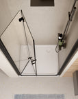 Frameless Bi Fold Shower Door color:matte black