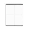60 x 70 Montra Series double sliding shower door with framed design and matte black finish.