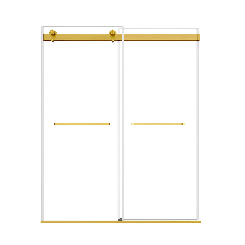 Vantelle-S Series 60" x 74" Frameless Double Sliding Shower Door with Soft-Close in Brushed Gold