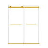 Vantelle-S Series 60" x 74" Frameless Double Sliding Shower Door with Soft-Close in Brushed Gold