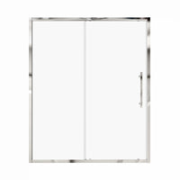 Chrome framed single sliding shower door with stainless steel handle, size 60x72 | Ace Decor