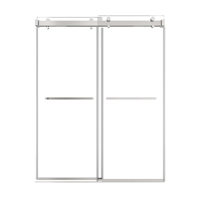 Verta Series 60" x 76" Double Sliding Frameless Shower Door with 10mm Tempered Glass - Chrome