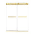 60 x 76 sliding shower door frameless with brushed gold finish and dual towel bars | Ace Decor