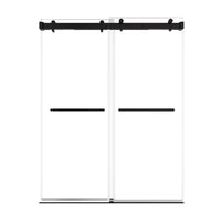 60 x 76 dual sliding shower doors with matte black frame and handles, modern framed design for contemporary bathrooms | Ace Decor