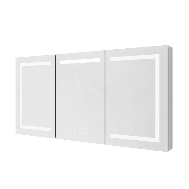 Halo Series 60x30 Rectangular Silver LED Medicine Cabinet - Inner Glow