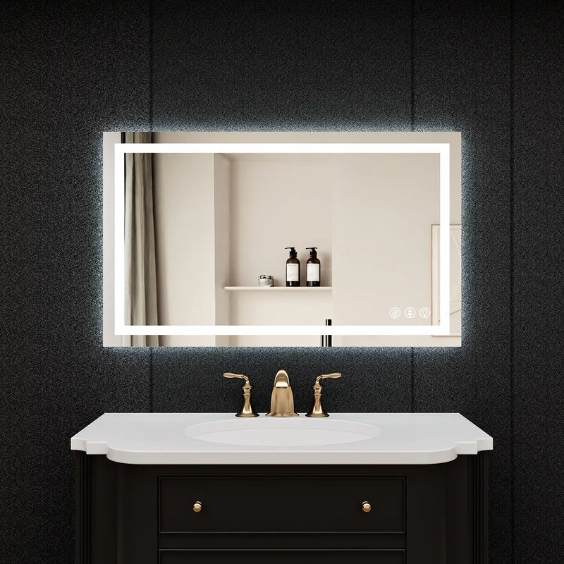 LuxeGlow Series 60"x36" Smart LED Mirror – Anti-Fog, Memory & Adjustable Lighting