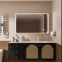 60"x36" Rectangular Framed Dimmable Anti-Fog LED Wall Bathroom Vanity Mirror