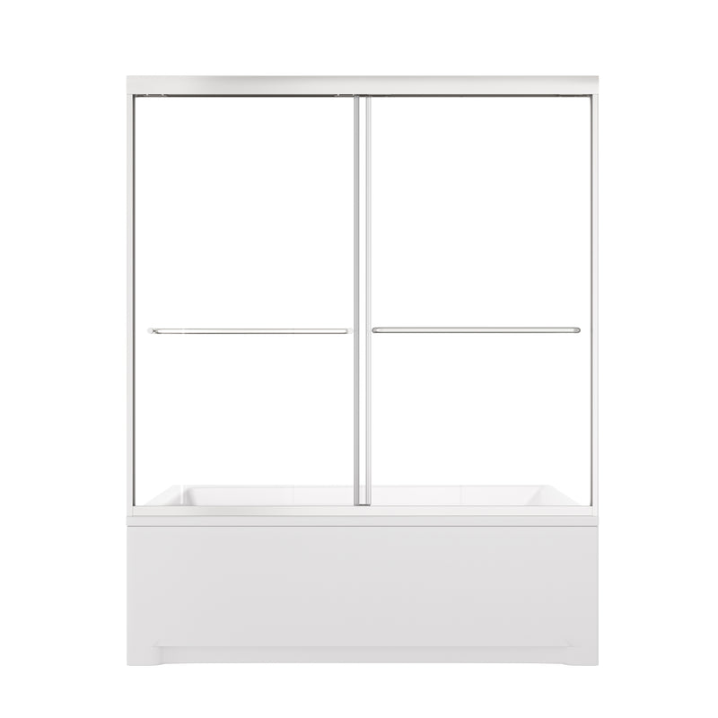 Montra Series 60" W x 58" H Chrome Framed Double Sliding Bathtub Shower Doors
