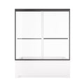 60" W x 58" H Matte Black Framed Double Sliding Bathtub Shower Doors
