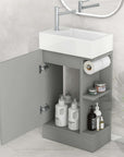 Bathroom Vanity Cabinet with Sink Two-tier Shelf COLOR:grey