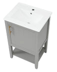 20" grey vanity bathroom unit top view with sink | Ace Decor