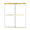 66 x 76 brushed gold sliding shower door with frameless double glass panels and minimalist modern design | Ace Decor