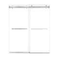 66 x 76 sliding shower door frameless in polished chrome finish, featuring dual clear glass panels and minimalist hardware | Ace Decor