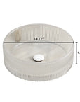 14 inch small sink for bathroom with height and width dimensions displayed | Ace Decor