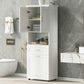 tall bathroom cabinet with laundry basket color:White