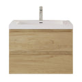 Oakmere Series 30" Natural Oak Bathroom Floating Vanity with Resin Sink & 2 Soft-Close Drawers
