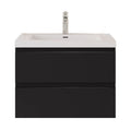 Oakmere Series 30" Black Bathroom Floating Vanity with Resin Sink & 2 Soft-Close Drawers