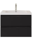 Oakmere Series 30" Black Bathroom Floating Vanity with Resin Sink & 2 Soft-Close Drawers
