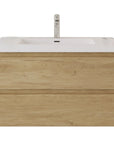 Oakmere Series 36" Natural Oak Bathroom Floating Vanity with Resin Sink & 2 Soft-Close Drawers