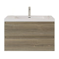 Oakmere Series 36" Ash Grey Bathroom Floating Vanity with Resin Sink & 2 Soft-Close Drawers