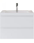 Oakmere Series 30" White Bathroom Floating Vanity with Resin Sink & 2 Soft-Close Drawers