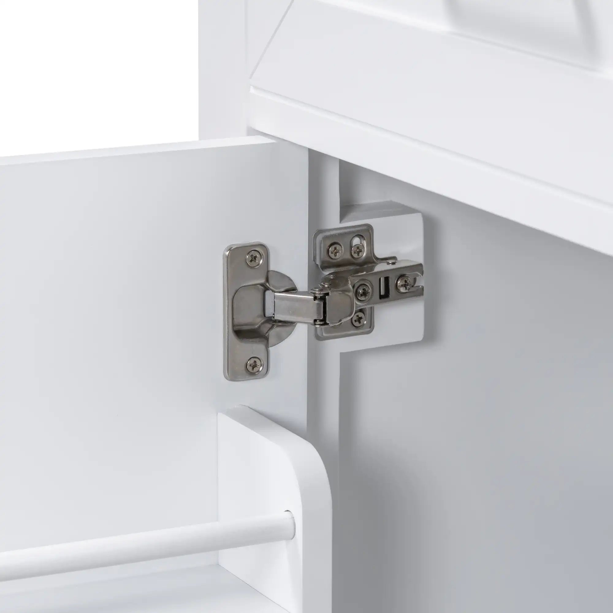 30" shallow vanities for small bathrooms hinge detail | Ace Decor