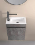 16" Birch Floating Bathroom Vanity with Resin Sink and Soft Close Doors color: Grey