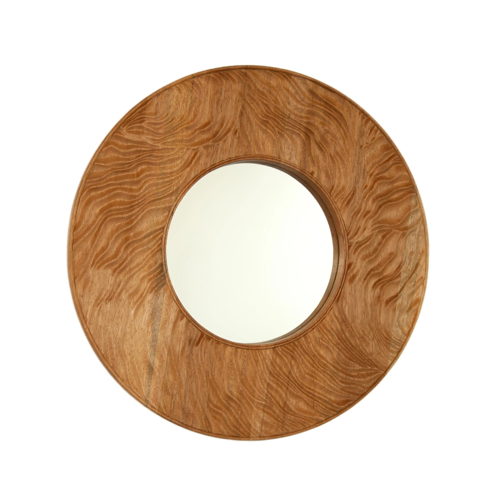 Eon Series 24&quot; Round Rosewood Bathroom Decorative Wall Mirror