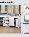 Elysian 84" Freestanding Bathroom Vanity with Double Sinks – White