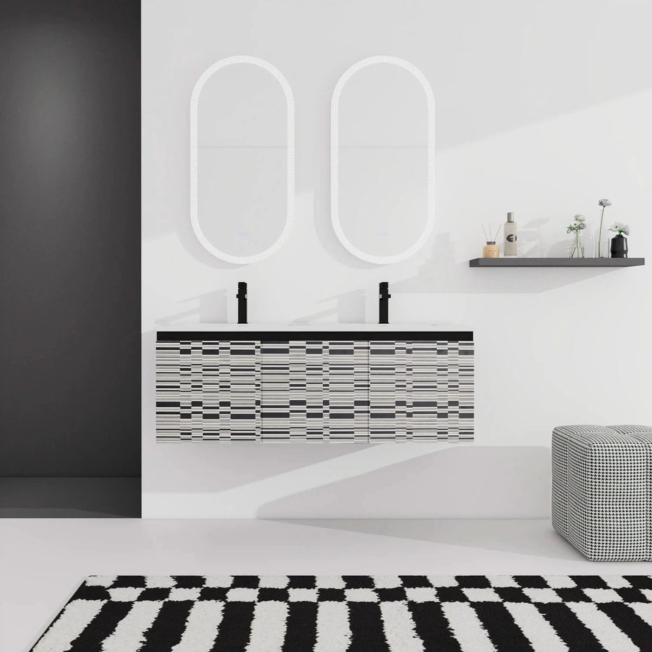 48 Floating Wall-Mounted Pinao Pattern Bathroom Vanity