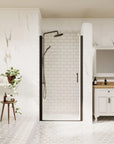 ACE DECOR pivot Shower door for small Bathroom color:Matte Black