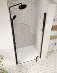 ACE DECOR pivot Shower door for small Bathroom color:Matte Black