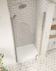 ACE DECOR pivot Shower door for small Bathroom color:Chrome