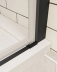 framed pivot glass shower door color:matte black 