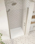 ACE DECOR pivot Shower door for small Bathroom color:Chrome