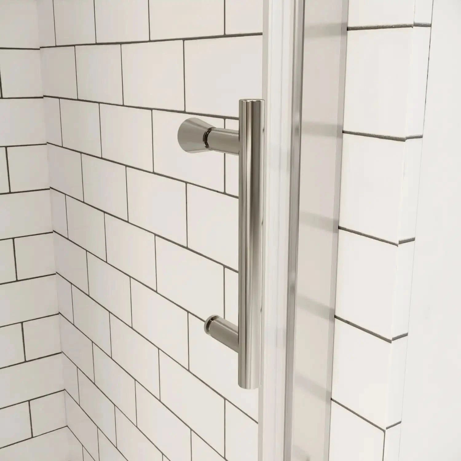 ACE DECOR pivot Shower door for small Bathroom color:Chrome