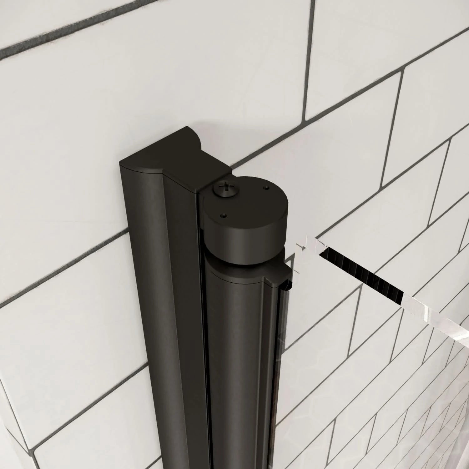 framed pivot glass shower door color:matte black 